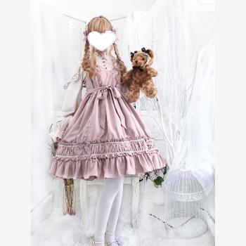 送發帶人形師JSK吊帶+長袖上衣OP套裝洛麗塔日系軟妹lolita洋裝