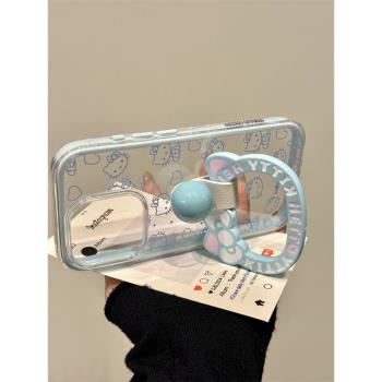 歐略 超好看線條kt貓鏤空頭像適用蘋果16promax手機殼iPhone15新款14高階感13個性15pro防摔外殼16可愛女款