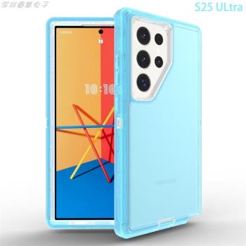 適用三星s23Ultra透明機器人手機殼s22Ultra雙面防摔s21Ultra矽膠全包s21+螢幕保護s22+軟膠硬殼s23Plus氣囊