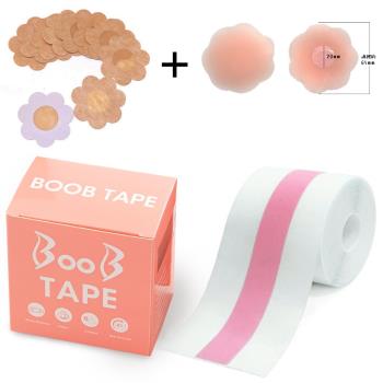 透明pu提胸貼 矽膠乳貼 跨境隱形提拉帶兔耳朵大碼胸貼 boob tape