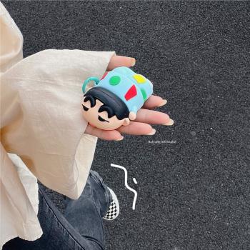 卡通可愛睡衣小新適用AirPodsPro保護套Pro2第二代保護殼矽膠2代3代蘋果藍芽無線耳機盒AirPods1/2耳機套防摔