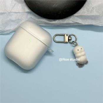 韓系ins軟萌治癒可愛小動物植絨小海獺吊墜適用airpods1/2蘋果無線藍牙耳機保護套airpods pro2/3保護殼