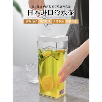 日本進口冷水壺冰箱冷萃咖啡杯密封涼水壺冷藏冷泡果汁冰水瓶茶壺