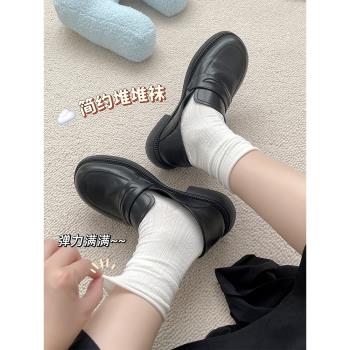 白色襪子女夏季薄款透氣運動純棉ins潮卷邊手工縫頭夏天長堆堆襪