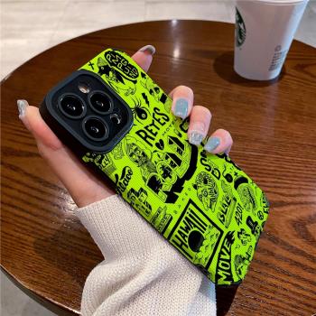 技芝 適用ins潮牌IPhone13/12promax蘋果11 14手機殼16 15皮質xsmax男女X/XS8Plus高階矽膠套軟創意個性英文