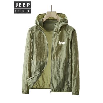 JEEP男款冰絲速幹防曬衣2025夏季輕薄防紫外線運動釣魚防曬服外套