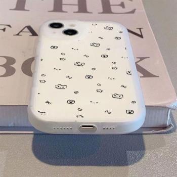 韓風可愛小貓適用於蘋果14pro手機殼15plus矽膠iphone13新款11/12promax磨砂半透明xs/xr防摔6/7/8plus保護套