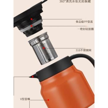 316不銹鋼保溫水壺家用小容量泡茶保溫壺公室燜茶壺水熱水壺