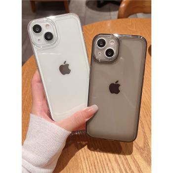 適用蘋果15promax手機殼透明iphone13/12/XS MAX/XR/7P/8P/6S/11矽膠tpu軟殼14plus太空殼簡約全包鏡頭保護套