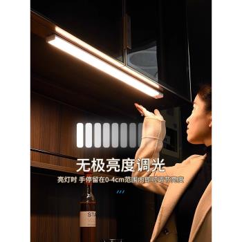 雷士照明LED櫥櫃燈帶充電式人體感應廚房照明衣櫃子酒櫃磁吸燈條