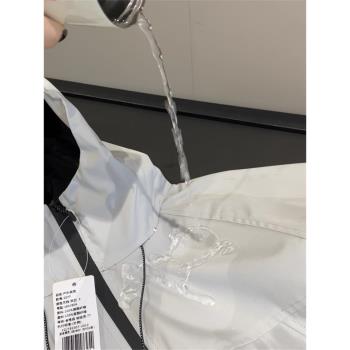 戶外機能風！情侶款寬松防風防水可拆卸內膽搖粒絨連帽沖鋒衣外套