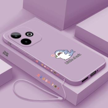 適用oppoa5 5g版手機殼新款卡通小鯊魚A5活力版液態全包保護套PKV110直邊個性創意男女款PKQ110矽膠防摔軟殼