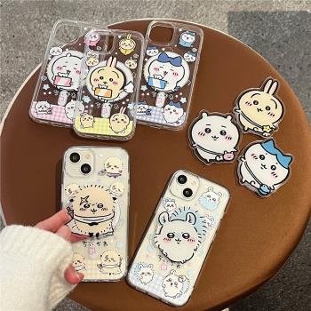 可愛卡通吉伊卡哇小八適用iPhone16/16promax手機殼半透明亞克力磁吸殼12/13/14蘋果15Promax全包殼16pro