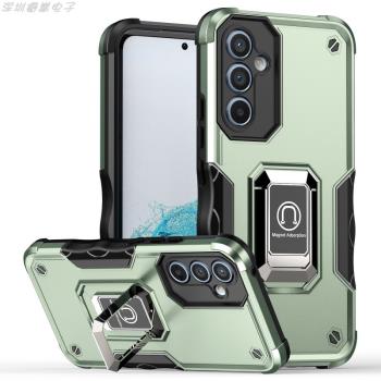 適用三星s21Plus金屬支架手機殼s21Ultra磨砂矽膠全包鏡頭氣囊防摔套