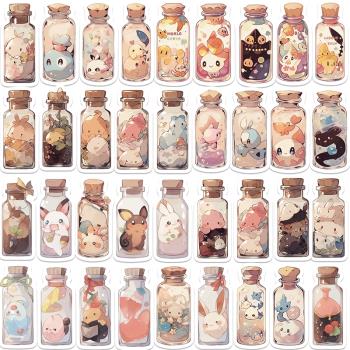 【原創】100張瓶中可愛的未知生物貼紙手機殼ipad行李箱防水筆記本電腦