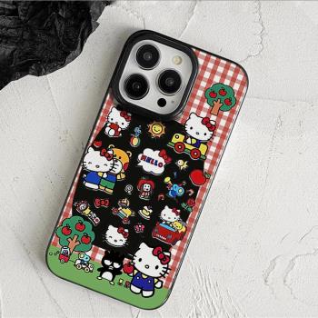 ins日韓蘋果樹凱蒂貓適用15蘋果14Promax手機殼小眾13pro個性iPhone11/12保護軟套15plus矽膠xr女款xsmax超火