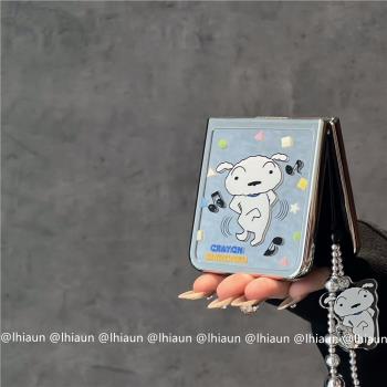 lhiaun 鏡面卡通蠟筆小新適用三星折疊屏zflip5手機殼新款zflip6保護套小米mixflip個性二合一邊框可拆卸可愛