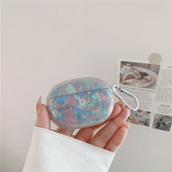 Beats Studio Buds耳機套適用蘋果魔音beats studio buds無線藍牙耳機保護套貝殼紋ins大理石紋個性軟殼分體