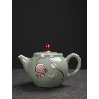哥窯茶壺茶杯單只大號家用辦公室輕奢功夫茶具中式陶瓷茶泡茶用品