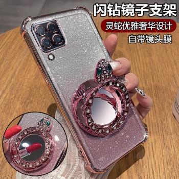 三星A42手機殼A22保護5g矽膠套A4260全包galaxy氣囊防摔透明4g軟殼外殼galaxya女a425g啊新款a225g帶支架鏡子
