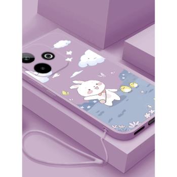 適用oppoa5 5G手機殼新款A5活力版液態矽膠軟殼女款OPPO保護套鏡頭全包防摔PKQ110卡通超薄外殼opa可愛兔子雲