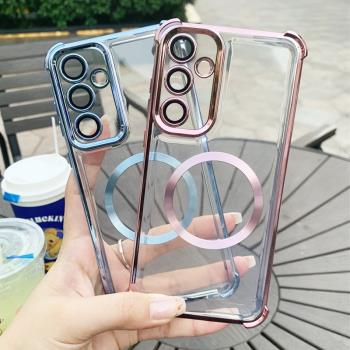 適用三星A55手機殼帶鏡頭膜Galaxy a35保護套氣囊防摔SM-A556B矽膠軟殼5560透明356E全包galaxya外殼case新款