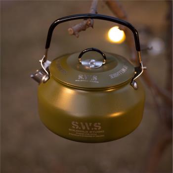 SWS戶外燒水壺迷你0.8L solo徒步登山旅行戰術露營便攜咖啡煮茶壺