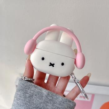 可愛立體卡通小兔子適用蘋果新4代airpods藍芽無線耳機保護套airpods1/2/3矽膠軟殼airpodspro三代女新款創意