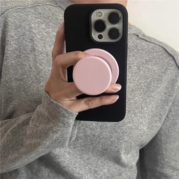 高階設計感黑粉色磁吸支架Magsafe充電適用iPhone11/12蘋果16手機殼小米15promax液態矽膠14膚感13軟糯防滑
