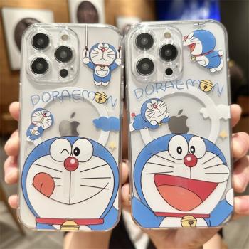 磁吸magsafe適用蘋果15pro手機殼iPhone16promax保護套14新款13可愛哆啦A夢12創意11卡通防摔女生ins閨蜜plus