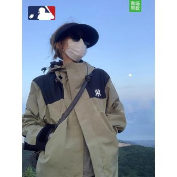 NY品牌沖鋒衣女戶外登山旅行三合一外套秋冬可拆卸防風防水風衣男