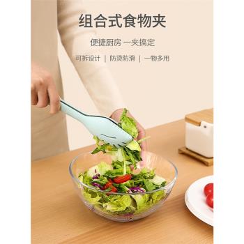 不粘鍋專用牛排夾304不銹鋼烤肉夾子耐高溫矽膠防燙食物夾 燒烤夾