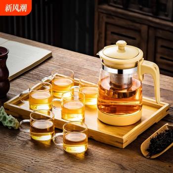 耐熱玻璃茶壺花茶壺咖啡壺泡茶壺彩色水壺懶人咖啡器具家用沖茶器