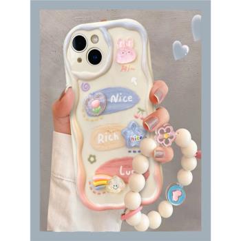 適用蘋果14ProMax手機殼iPhone13小眾11/12立體公仔鏈條女生專用casetify手機殼泡泡瑪特手機套蘋果15手機殼