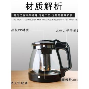泡茶壺家用大容量玻璃茶壺耐高溫花茶壺辦公室沖茶器水壺茶具套裝