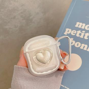 高階感藝術立體愛心AirPodspro保護套蘋果無線藍牙耳機保護殼airpods1/2/3代矽膠新款pro2網紅ins超火防摔套