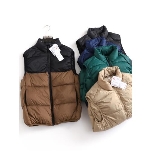 拼色輕薄防風防水保暖無袖背心外套秋冬新款百搭女羽絨服馬夾B230