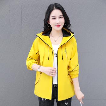 沖鋒衣外套女2025春季新款時尚休閑戶外防風防水運動寬松連帽風衣