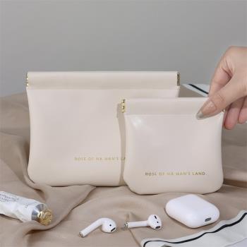 小收納包自動閉合數據線有線耳機隨身袋充電器便攜袋彈片保護