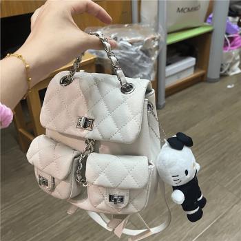 韓國小眾迷你鏈條輕便小揹包女2025新款學生通勤雙肩包小香風包包