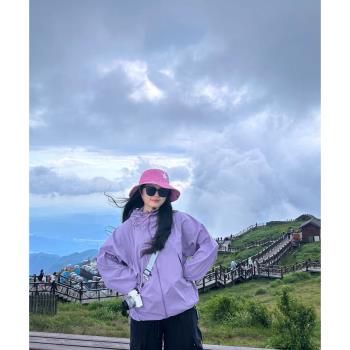 美式vintage山系沖鋒衣外套男女秋季新款潮牌防風防水情侶登山服