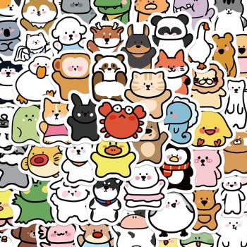 【原創】100張可愛動物塗鴉貼紙卡通兒童防水ipad貼畫行李箱裝飾筆記本電腦手機殼