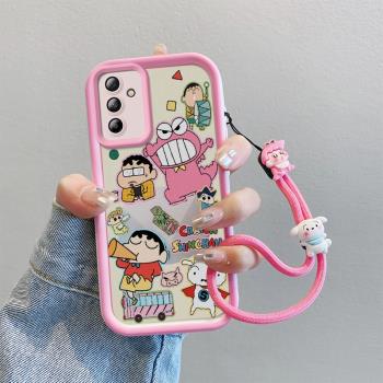 適用於三星A54 5G手機殼時尚可愛女galaxy a55 5g保護套sx a54個性卡通小新samsung a55日韓女學生3星a54手繩