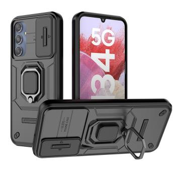 三星A55手機殼A25新款推窗galaxyA35保護套A15矽膠全包氣囊防摔5G磨砂軟硬男車載磁吸創意高階感女潮超薄外殼