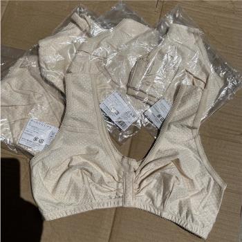外貿出口日單無鋼圈背心式文胸薄前開扣蕾絲大碼媽媽哺乳內衣胸罩