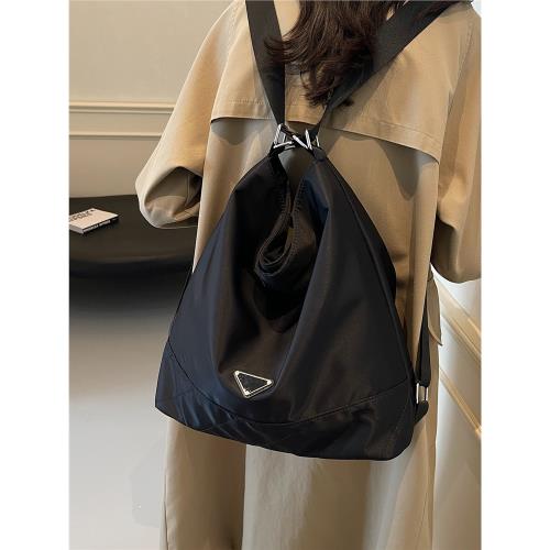 休閑大容量尼龍布包包女式2025新款通勤單肩斜挎包通勤雙肩后背包