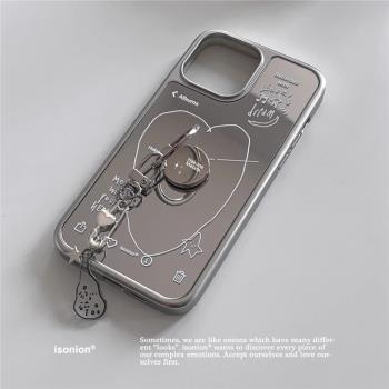 適用蘋果16手機殼iPhone16promax女新款自帶鏡面15plus小眾不撞款14高階感超好看13超薄鏡子12防摔保護套lv