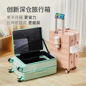 新款側開蓋行李箱多功能拉桿箱20寸出差登機箱商務密碼旅行箱子24