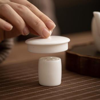 紫砂茶壺蓋託蓋置陶瓷蓋碗蓋子配件墊放白瓷擺件功夫茶具茶道零配