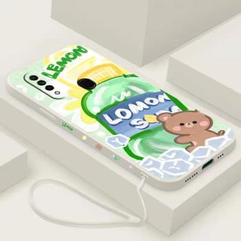 oppoa11手機殼雪碧小熊a11x液態矽膠oppoa9小清新a9x帶側邊圖案oppoa8情侶男女潮ins個性卡通超薄防摔直邊軟
